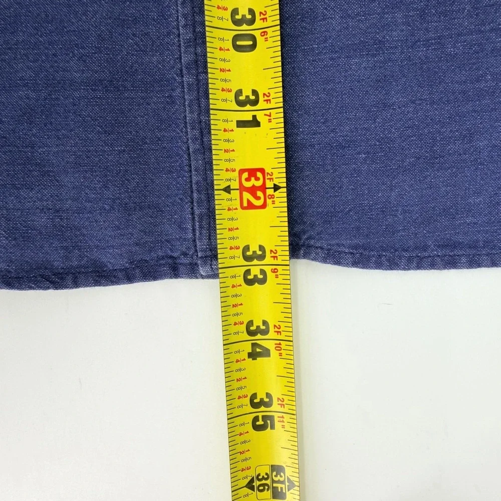 Banana Republic Mens Slim Fit Linen Cotton Button Down Shirt Blue Large L